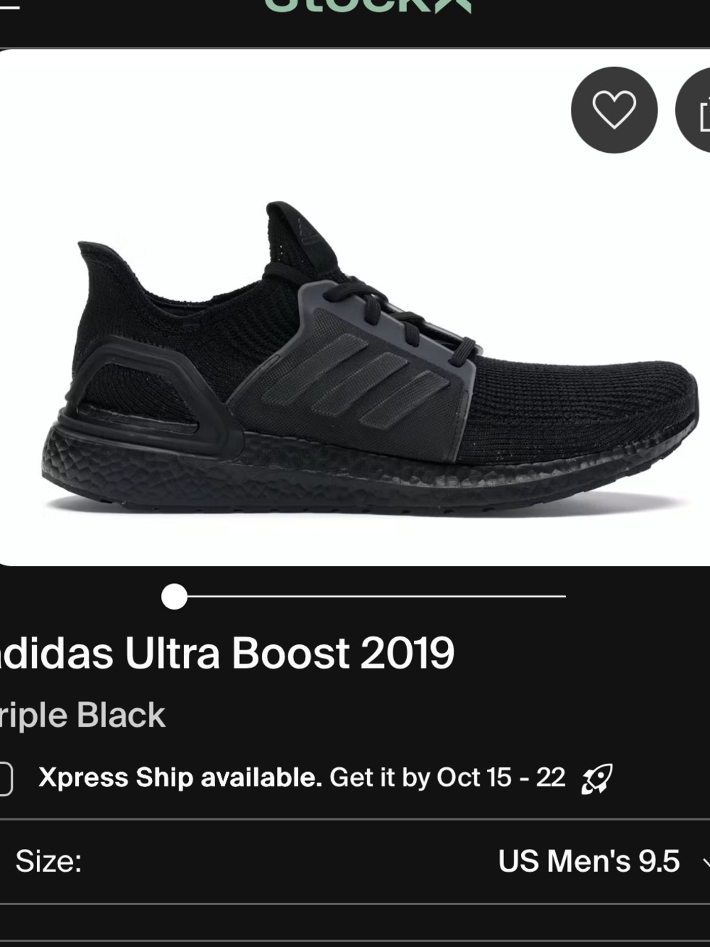 adidas Ultra Boost 2019 Triple Black Women's Sneakers